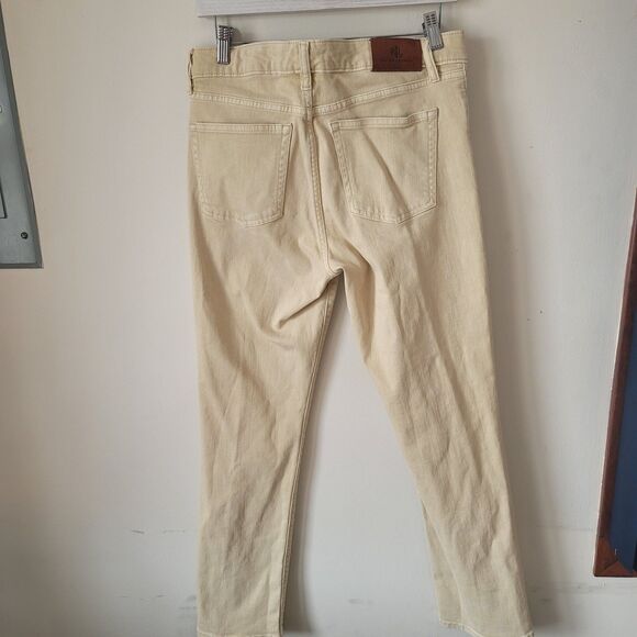 Lauren Ralph Lauren Women Mid-Rise Straight Leg Jeans Beige stretch size 10 - Picture 6 of 9
